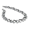 Thumbnail Image 1 of Enhanced Black and White Diamond Accent Heart Bracelet in Sterling Silver