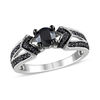 Thumbnail Image 1 of 1 CT. T.W. Black Diamond Engagement Ring in Sterling Silver