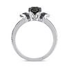 Thumbnail Image 3 of 1 CT. T.W. Black Diamond Engagement Ring in Sterling Silver