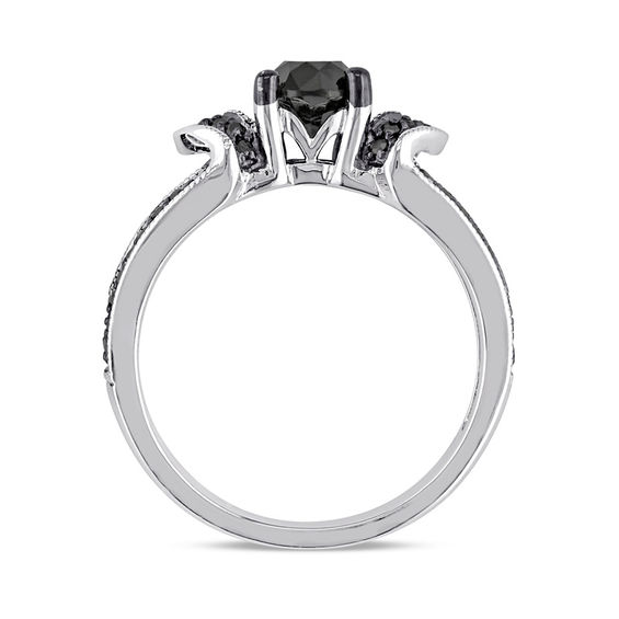1 CT. T.w. Black Diamond Engagement Ring in Sterling Silver