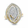 Thumbnail Image 1 of 1 CT. T.W. Diamond Marquise Cluster Ring in 14K Gold-Plated Sterling Silver