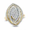 Thumbnail Image 0 of 1 CT. T.W. Diamond Marquise Cluster Ring in 14K Gold-Plated Sterling Silver