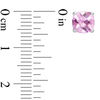 Thumbnail Image 2 of 6.0mm Cushion-Cut Lab-Created Pink Sapphire Fashion Stud Earrings in 10K White Gold