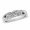 Thumbnail Image 1 of 1/10 CT. T.W. Diamond Slant Cross Band in 10K White Gold