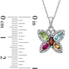 Thumbnail Image 2 of Marquise Semi-Precious and Diamond Accent Butterfly Pendant in 10K White Gold
