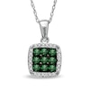 Thumbnail Image 1 of Emerald and 1/10 CT. T.W. Diamond Pendant in 10K White Gold