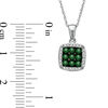 Thumbnail Image 2 of Emerald and 1/10 CT. T.W. Diamond Pendant in 10K White Gold