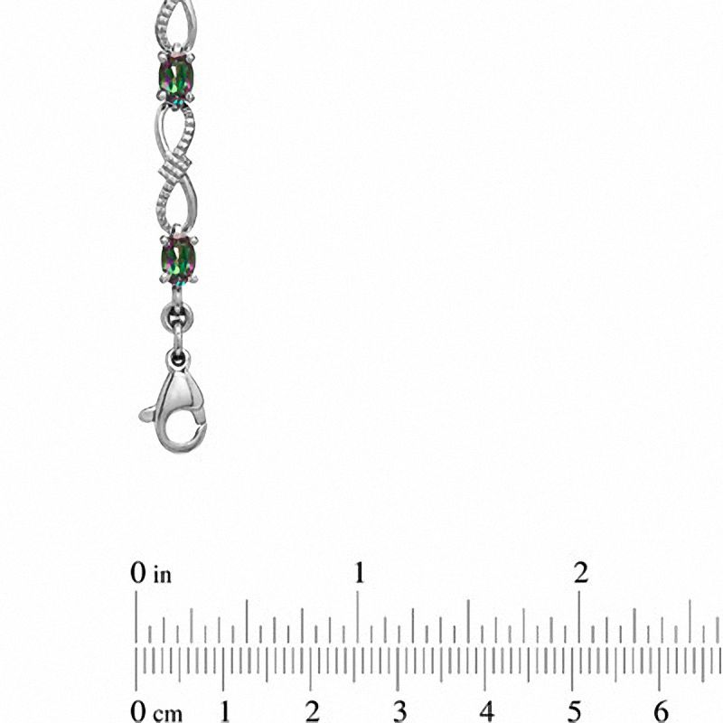 Main Image 3 of Mystic Fire® Topaz and Diamond Accent Bracelet in Sterling Silver - 7.25"