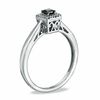 Thumbnail Image 2 of Black Mystique 1/5 CT. T.W. Enhanced Black and White Princess-Cut Diamond Square Frame Ring in 10K White Gold