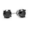 Thumbnail Image 1 of Black Mystique 2 CT. T.W. Diamond Enhanced Black Solitaire Stud Earrings in 10K White Gold