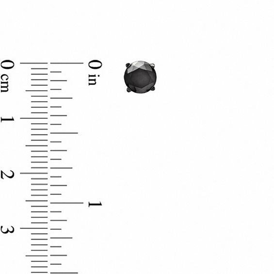 Black Mystique 2 CT. T.w. Diamond Enhanced Black Solitaire Stud Earrings in 10K White Gold