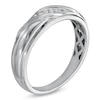 Thumbnail Image 2 of 1/3 CT. T.W. Diamond Heart Frame Slant Comfort Fit Wedding Ensemble in 10K White Gold - Size 7 and 10