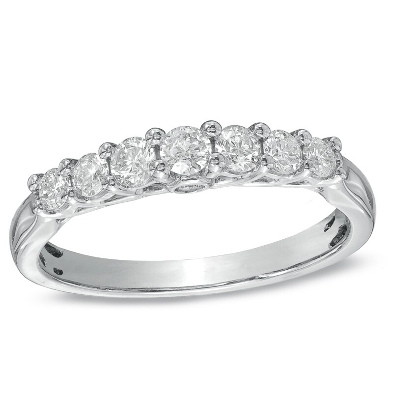 Main Image 1 of 1/2 CT. T.W. Diamond Seven Stone Ring in 14K White Gold