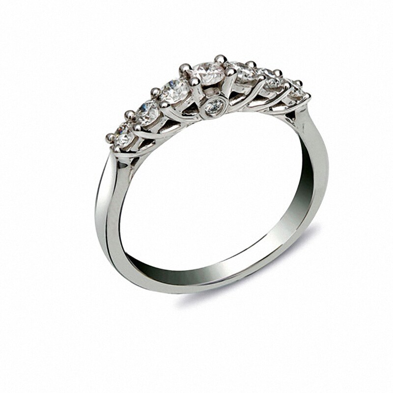 Main Image 2 of 1/2 CT. T.W. Diamond Seven Stone Ring in 14K White Gold
