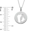 Thumbnail Image 2 of Tiny Toes™ Diamond Accent "Two Feet" Disc Pendant in 10K White Gold