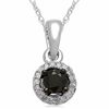 Thumbnail Image 1 of Black Mystique 1/5 CT. T.W. Enhanced Black and White Diamond Frame Pendant in 10K White Gold