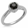 Thumbnail Image 1 of Black Mystique 1/2 CT. T.W. Enhanced Black and White Diamond Frame Ring in 10K White Gold