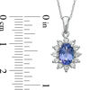 Thumbnail Image 2 of Oval Tanzanite and Lab-Created White Sapphire Frame Pendant in 10K White Gold