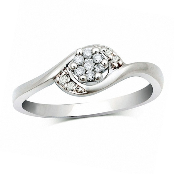 Cherished Promise Collectionâ¢ 1/15 CT. T.w. Diamond Swirl Promise Ring in Sterling Silver