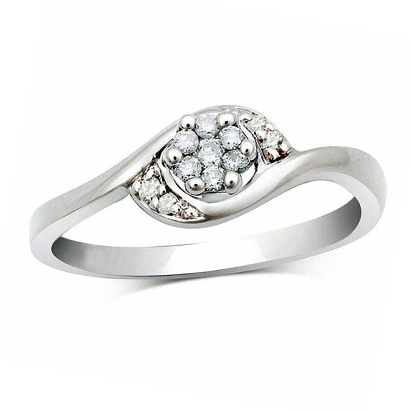 Cherished Promise Collection™ 1/15 CT. T.W. Diamond Swirl Promise Ring in Sterling Silver