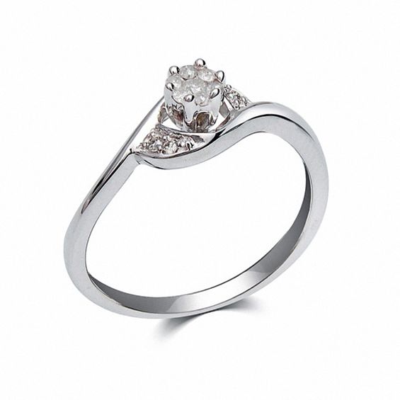 Cherished Promise Collectionâ¢ 1/15 CT. T.w. Diamond Swirl Promise Ring in Sterling Silver