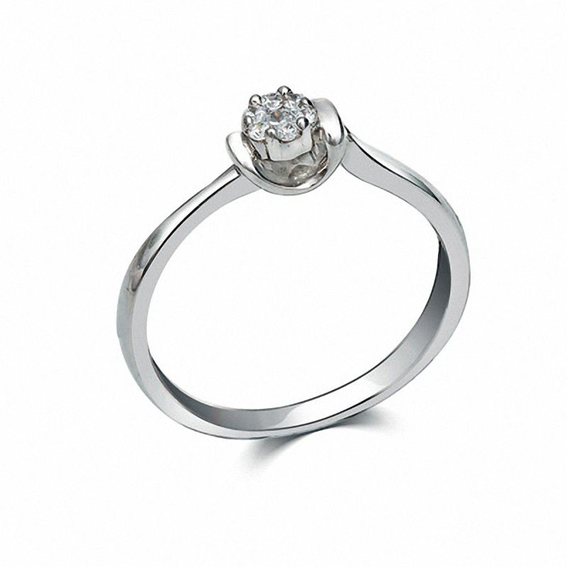 Main Image 2 of Cherished Promise Collection™ Diamond Accent Flower Promise Ring in Sterling Silver