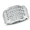 Thumbnail Image 1 of 1/4 CT. T.W. Diamond Triple Row Ring in Sterling Silver