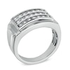 Thumbnail Image 2 of 1/4 CT. T.W. Diamond Triple Row Ring in Sterling Silver