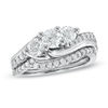 Thumbnail Image 0 of 1-1/4 CT. T.W. Diamond Three Stone Bridal Set in 14K White Gold