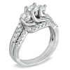 Thumbnail Image 1 of 1-1/4 CT. T.W. Diamond Three Stone Bridal Set in 14K White Gold