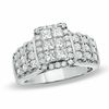 Thumbnail Image 1 of 1-1/2 CT. T.W. Princess-Cut Composite Diamond Engagement Ring in 14K White Gold