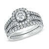 Thumbnail Image 1 of 1-1/2 CT. T.W. Diamond Split Shank Bridal Set in 14K White Gold