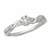 Thumbnail Image 0 of Cherished Promise Collection™ 1/4 CT. T.W. Diamond Flower Promise Ring in 10K White Gold