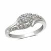 Thumbnail Image 1 of 1/5 CT. T.W. Diamond Flower Swirl Promise Ring in 10K White Gold