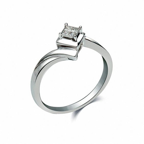 Cherished Promise Collectionâ¢ Quad Princess-Cut Diamond Accent Promise Ring in Sterling Silver
