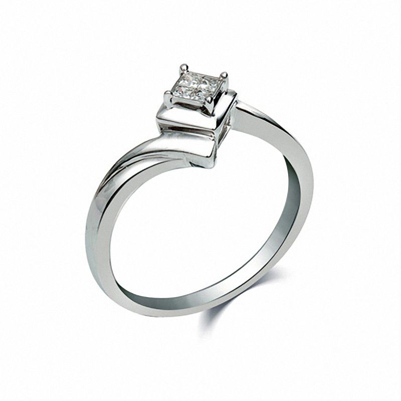 Main Image 2 of Cherished Promise Collection™ Quad Princess-Cut Diamond Accent Promise Ring in Sterling Silver
