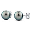 Thumbnail Image 0 of 9.0mm Black Cultured Tahitian Pearl Stud Earrings in 14K White Gold