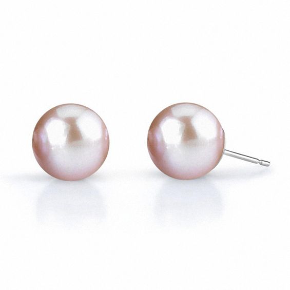 Stud earrings - Metal, glass pearls & strass, gold, pink, pearly white &  crystal — Fashion