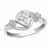 Thumbnail Image 0 of Cherished Promise Collection™ 1/10 CT. T.W. Quad Princess-Cut Diamond Promise Ring in Sterling Silver