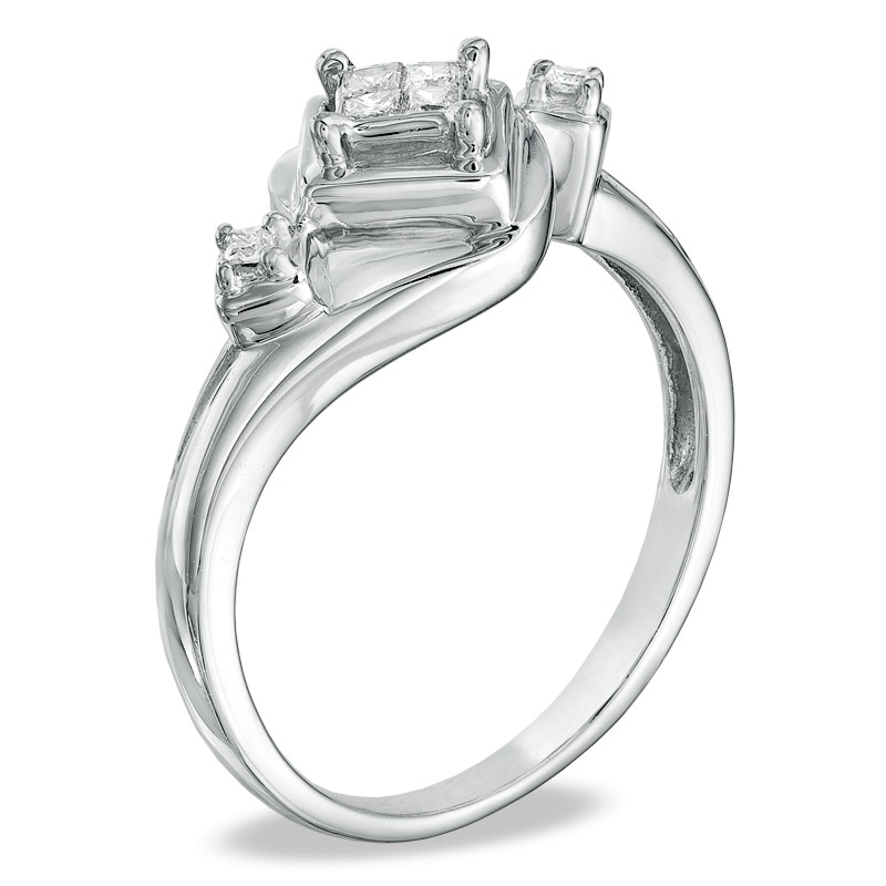 Cherished Promise Collection™ 1/10 CT. T.W. Quad Princess-Cut Diamond Promise Ring in Sterling Silver