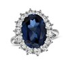 Thumbnail Image 1 of Lab-Created Ceylon and White Sapphire Frame Ring in Sterling Silver