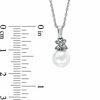 Thumbnail Image 1 of 7.5 - 8.0mm Cultured Freshwater Pearl and Lab-Created White Sapphire Wrap Pendant in 10K White Gold