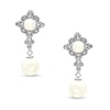 Thumbnail Image 0 of Cultured Freshwater Pearl and Diamond Accent Drop Earrings in 10K White Gold