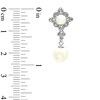 Thumbnail Image 1 of Cultured Freshwater Pearl and Diamond Accent Drop Earrings in 10K White Gold