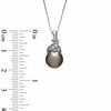 Thumbnail Image 1 of 9.0mm Cultured Tahitian Pearl and Diamond Accent Pendant in 10K White Gold