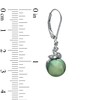 Thumbnail Image 2 of 9.0mm Tahitian Cultured Pearl and Diamond Accent Drop Earrings in 10K White Gold