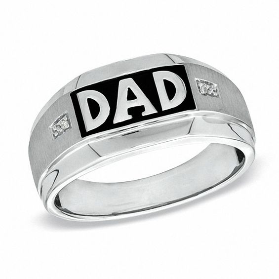 Diamond Accent "Dad" Ring in 10K White Gold