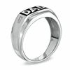 Thumbnail Image 2 of Men's Diamond Accent "Dad" Ring in 10K White Gold