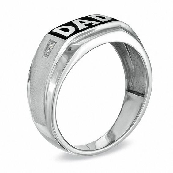 Diamond Accent "Dad" Ring in 10K White Gold