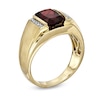 Thumbnail Image 2 of Cushion-Cut Garnet and Diamond Accent Ring in 10K Gold